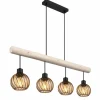 Lampes En Bois-Luminaires Globo Lighting Suspension Globo PAULO Écru, Noir, 4 lumières
