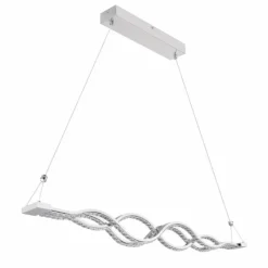 Luminaires Globo Lighting Suspension Globo PILLA LED Chrome, 1 lumière, Télécommandes