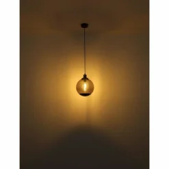 Suspension Verre Fumé-Luminaires Globo Lighting Suspension Globo POTTER Laiton, Noir, 1 lumière
