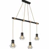 Style Boho-Chic-Luminaires Globo Lighting Suspension Globo PRISKA Écru, Noir, 4 lumières
