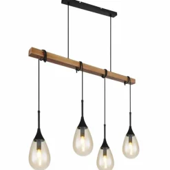 Lampes Vintages & Rétros-Luminaires Globo Lighting Suspension Globo PÄRON Écru, Noir, 4 lumières