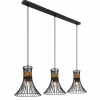 Lampes Vintages & Rétros-Luminaires Globo Lighting Suspension Globo PURRA Noir, 3 lumières