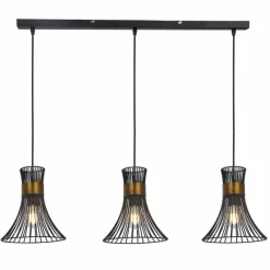 Lampes Vintages & Rétros-Luminaires Globo Lighting Suspension Globo PURRA Noir, 3 lumières