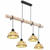 Lampes En Tissu-Luminaires Globo Lighting Suspension Globo REX Noir, 4 lumières