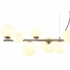 Luminaires Globo Lighting Suspension Globo RIHA LED Nickel mat, 13 lumières