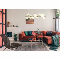 Luminaires Globo Lighting Suspension Globo RIHA LED Nickel mat, 9 lumières