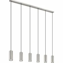 Luminaires Globo Lighting Suspension Globo ROBBY Nickel mat, 6 lumières* Suspensions