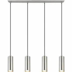 Luminaires Globo Lighting Suspension Globo ROBBY Nickel mat, 4 lumières* Suspensions