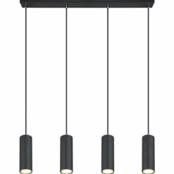 Luminaires Globo Lighting Suspension Globo ROBBY Noir, 4 lumières* Suspensions