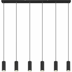 Luminaires Globo Lighting Suspension Globo ROBBY Noir, 6 lumières* Suspensions