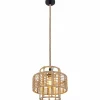 Style Boho-Chic-Luminaires Globo Lighting Suspension Globo ROPE Noir, 1 lumière