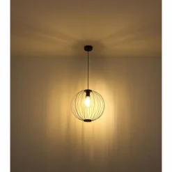 Lampes À Boules-Luminaires Globo Lighting Suspension Globo ROZA Noir, 1 lumière