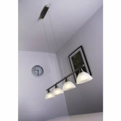 Luminaires Globo Lighting Suspension Globo RUBEN Acier inoxydable, 4 lumières