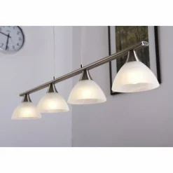 Luminaires Globo Lighting Suspension Globo RUBEN Acier inoxydable, 4 lumières