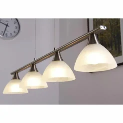 Luminaires Globo Lighting Suspension Globo RUBEN Acier inoxydable, 4 lumières