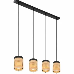 Luminaires Scandinaves-Luminaires Globo Lighting Suspension Globo RUTH Noir, 4 lumières
