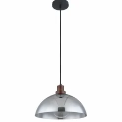 Suspension Verre Fumé-Luminaires Globo Lighting Suspension Globo SALSA Bois foncé, Noir, 1 lumière