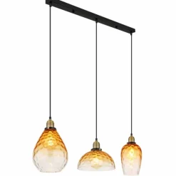 Luminaires Globo Lighting Suspension Globo SALVY Noir, 3 lumières