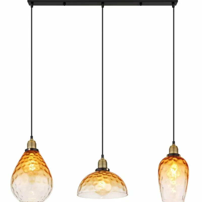 Luminaires Globo Lighting Suspension Globo SALVY Noir, 3 lumières