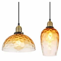 Luminaires Globo Lighting Suspension Globo SALVY Noir, 3 lumières