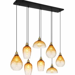 Luminaires Globo Lighting Suspension Globo SALVY Noir, 8 lumières