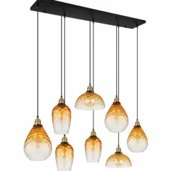 Luminaires Globo Lighting Suspension Globo SALVY Noir, 8 lumières