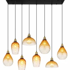 Luminaires Globo Lighting Suspension Globo SALVY Noir, 8 lumières