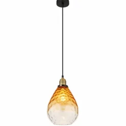 Luminaires Globo Lighting Suspension Globo SALVY Noir, 1 lumière