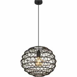 Lampes À Boules-Luminaires Globo Lighting Suspension Globo SENNI Noir, 1 lumière