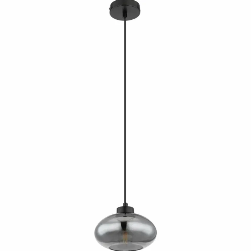 Suspension Verre Fumé-Luminaires Globo Lighting Suspension Globo SHAUN Noir, 1 lumière
