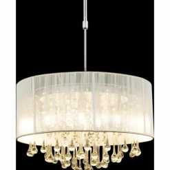 Lampes En Tissu-Luminaires Globo Lighting Suspension Globo Sierra LED Chrome, 12 lumières