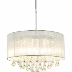 Lampes En Tissu-Luminaires Globo Lighting Suspension Globo Sierra LED Chrome, 12 lumières