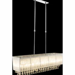 Lampes En Tissu-Luminaires Globo Lighting Suspension Globo Sierra LED Chrome, 8 lumières