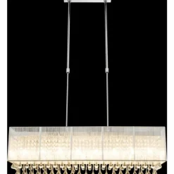 Lampes En Tissu-Luminaires Globo Lighting Suspension Globo Sierra LED Chrome, 8 lumières