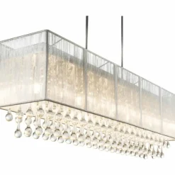 Lampes En Tissu-Luminaires Globo Lighting Suspension Globo Sierra LED Chrome, 8 lumières