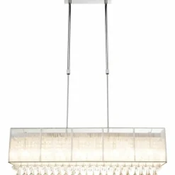 Lampes En Tissu-Luminaires Globo Lighting Suspension Globo Sierra LED Chrome, 8 lumières