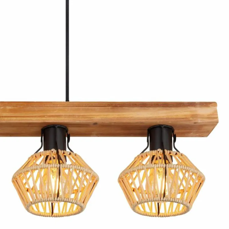 Style Boho-Chic-Luminaires Globo Lighting Suspension Globo STRAHLER Noir, 4 lumières