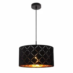 Lampes En Tissu-Luminaires Globo Lighting Suspension Globo SUNNA Noir, 1 lumière