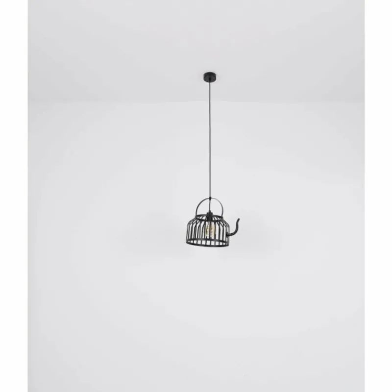 Lampes Industrielles-Luminaires Globo Lighting Suspension Globo SUSANNA Noir, 1 lumière