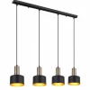 Lampes En Tissu-Luminaires Globo Lighting Suspension Globo SWINNI LED Laiton, Noir, 4 lumières