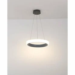 Luminaires Globo Lighting Suspension Globo TABANO LED Anthracite, 1 lumière, Télécommandes