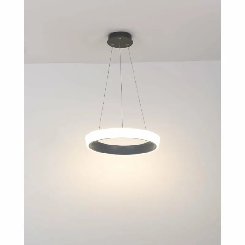 Luminaires Globo Lighting Suspension Globo TABANO LED Anthracite, 1 lumière, Télécommandes