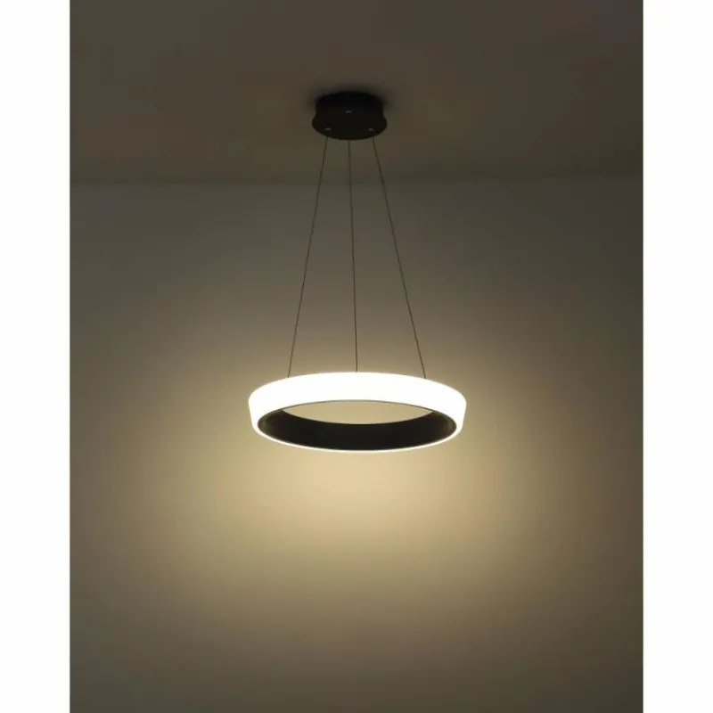 Luminaires Globo Lighting Suspension Globo TABANO LED Anthracite, 1 lumière, Télécommandes