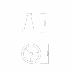 Luminaires Globo Lighting Suspension Globo TABANO LED Anthracite, 1 lumière, Télécommandes