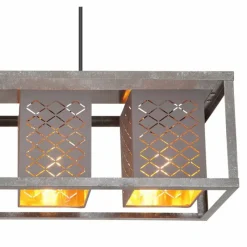 Lampes En Tissu-Luminaires Globo Lighting Suspension Globo THOMAS Argent Oxydé, 4 lumières