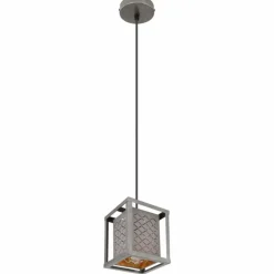 Lampes En Tissu-Luminaires Globo Lighting Suspension Globo THOMAS Argent Oxydé, 1 lumière