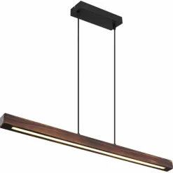 Lampes En Bois-Luminaires Globo Lighting Suspension Globo TIBEON LED Bois foncé, Noir, 1 lumière