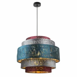 Lampes En Tissu-Luminaires Globo Lighting Suspension Globo TICON Noir, 1 lumière