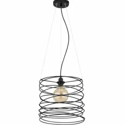 Lampes Industrielles-Luminaires Globo Lighting Suspension Globo TILLY Noir, 1 lumière
