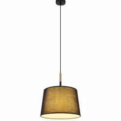 Lampes En Tissu-Luminaires Globo Lighting Suspension Globo TL Écru, Noir, 1 lumière